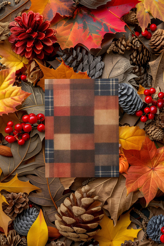 Cozy Plaid Greeting Cards Set - 7 pcs for Fall Celebrations, Thank You Notes, Birthdays, and More