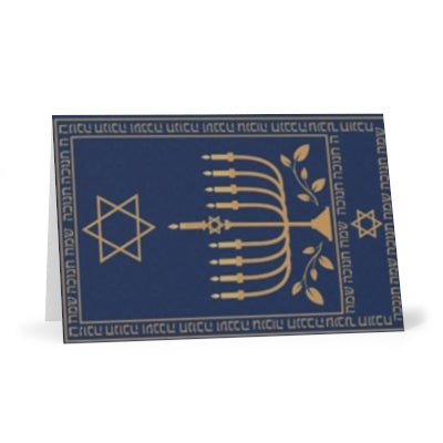 Jewish Holiday Greeting Cards Set | 7 Cards for Celebrations, Rosh Hashanah, Hanukkah, Bar Mitzvah, Religious Events