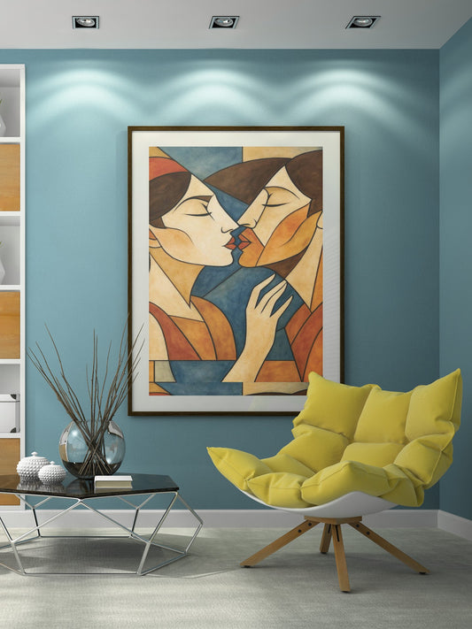 Romantic Art Print, Love Wall Decor, Couple's Gift, Modern Home Decor, Framed Artwork
