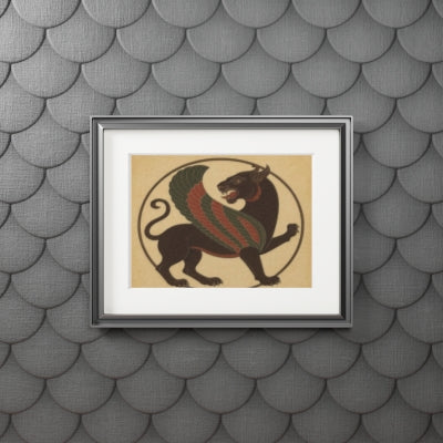 Mythical Creature Art Print, Fantasy Decor for Home, Wall Art, Birthday Gift, Unique Artwork, Elegant Framed Print