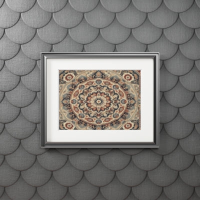 Elegant Mandala Fine Art Prints (Passepartout Frame) – Wall Décor, Home Office Art, Gift for Art Lover, Festival Decoration, Boho Style