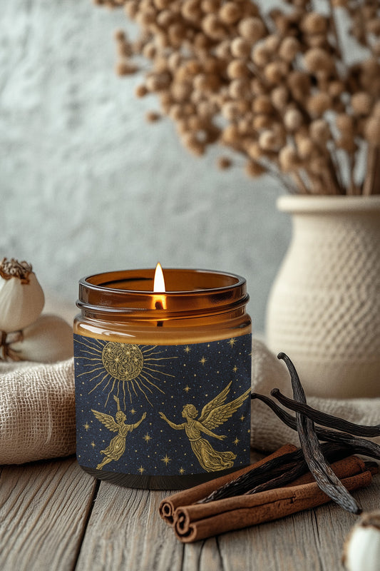 Celestial Frosted Glass Candle, 11oz | Decorative Candle, Home Decor, Relaxation Gift, Unique Candle, Cozy Ambiance