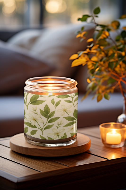 Floral Glass Candle | 11oz Scented Decor, Mother’s Day Gift, Home Fragrance, Relaxation, Wedding Favors, Spring Décor