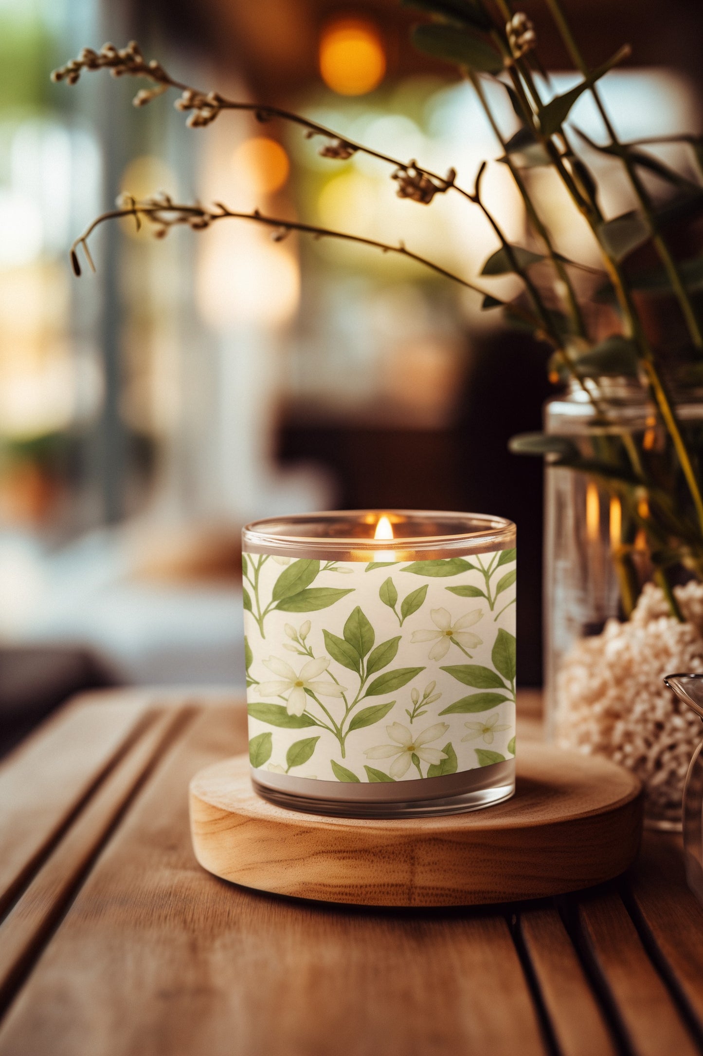 Floral Glass Candle | 11oz Scented Decor, Mother’s Day Gift, Home Fragrance, Relaxation, Wedding Favors, Spring Décor