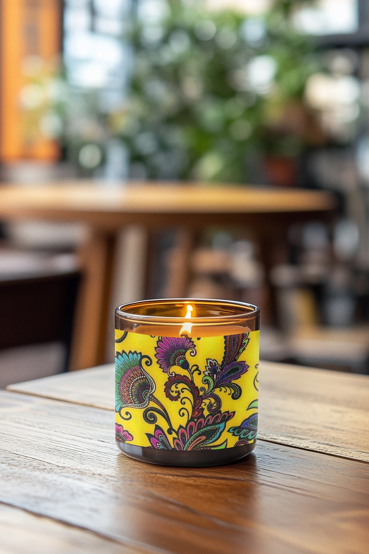 Vibrant Floral Scented Soy Candle, Cozy Home Decor, Hand-Poured Candle Gift, Aromatherapy Candle, Relaxation Candle, Multi-Size Amber Jar