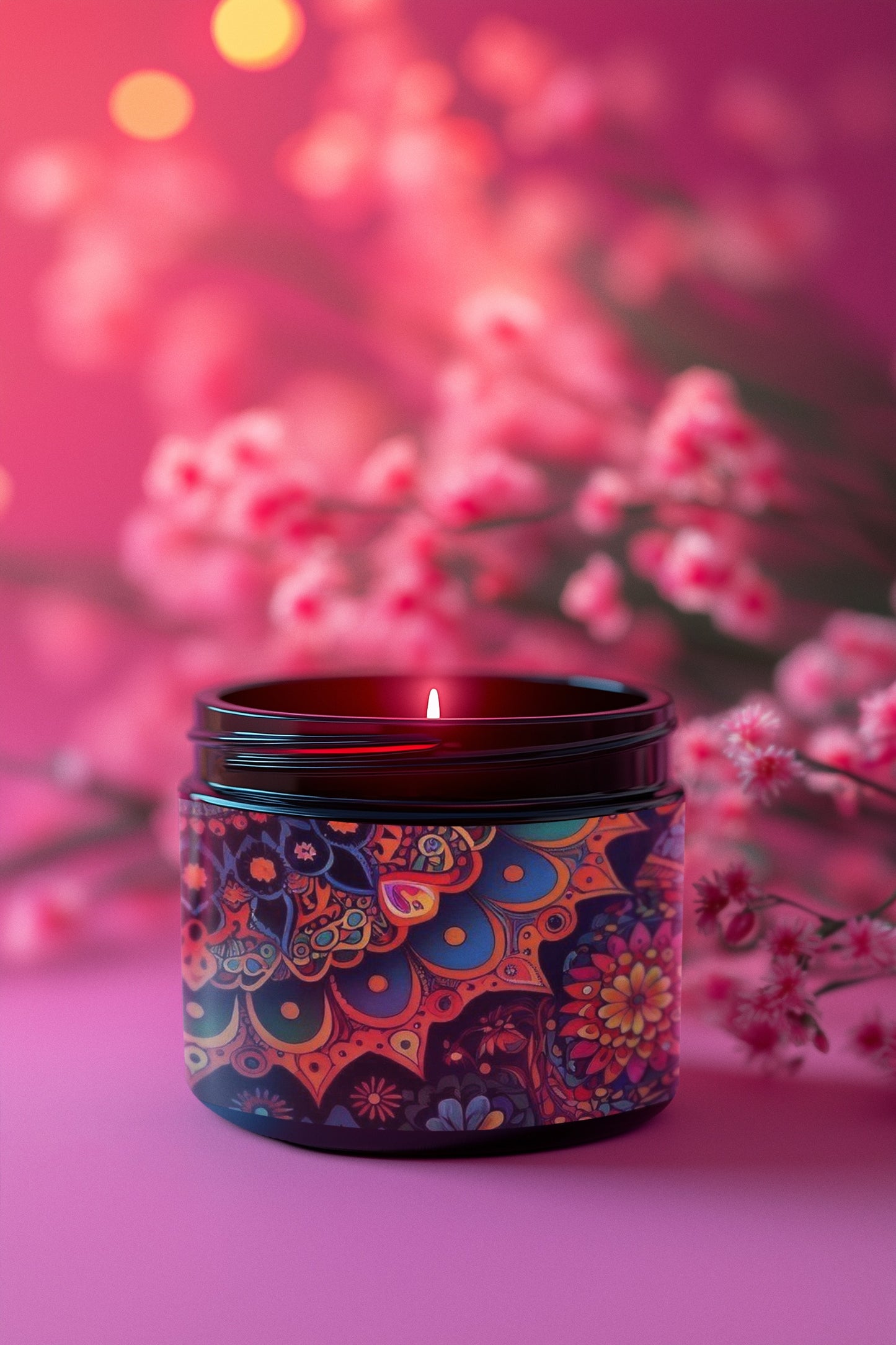 Colorful Aroma Candle - Bohemian Home Decor, Cozy Gift, Relaxation Candle, Meditation, Aromatherapy