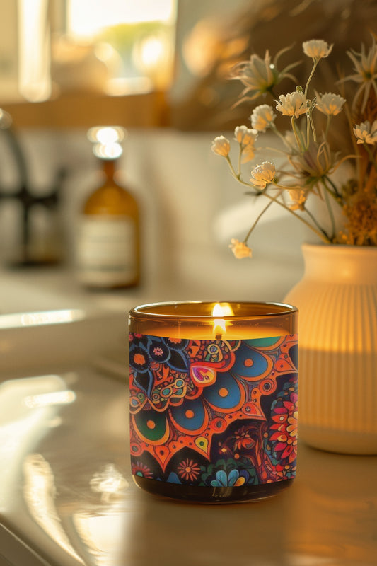 Colorful Aroma Candle - Bohemian Home Decor, Cozy Gift, Relaxation Candle, Meditation, Aromatherapy