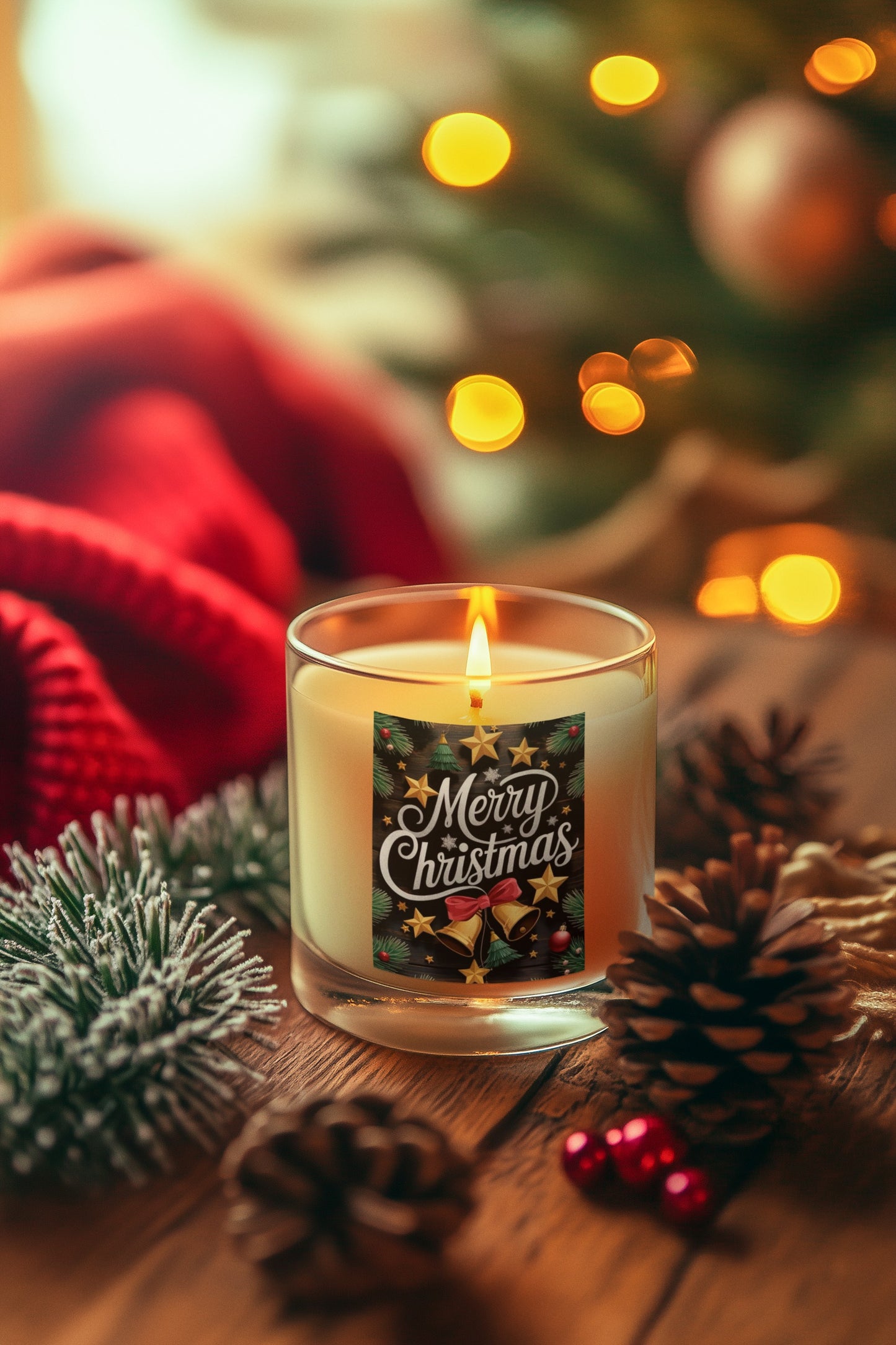 Christmas Scented Candle - Merry Christmas Decor, Winter Holidays Gift, Cozy Home Fragrance, Festive Candle Set, Holiday Home Decor