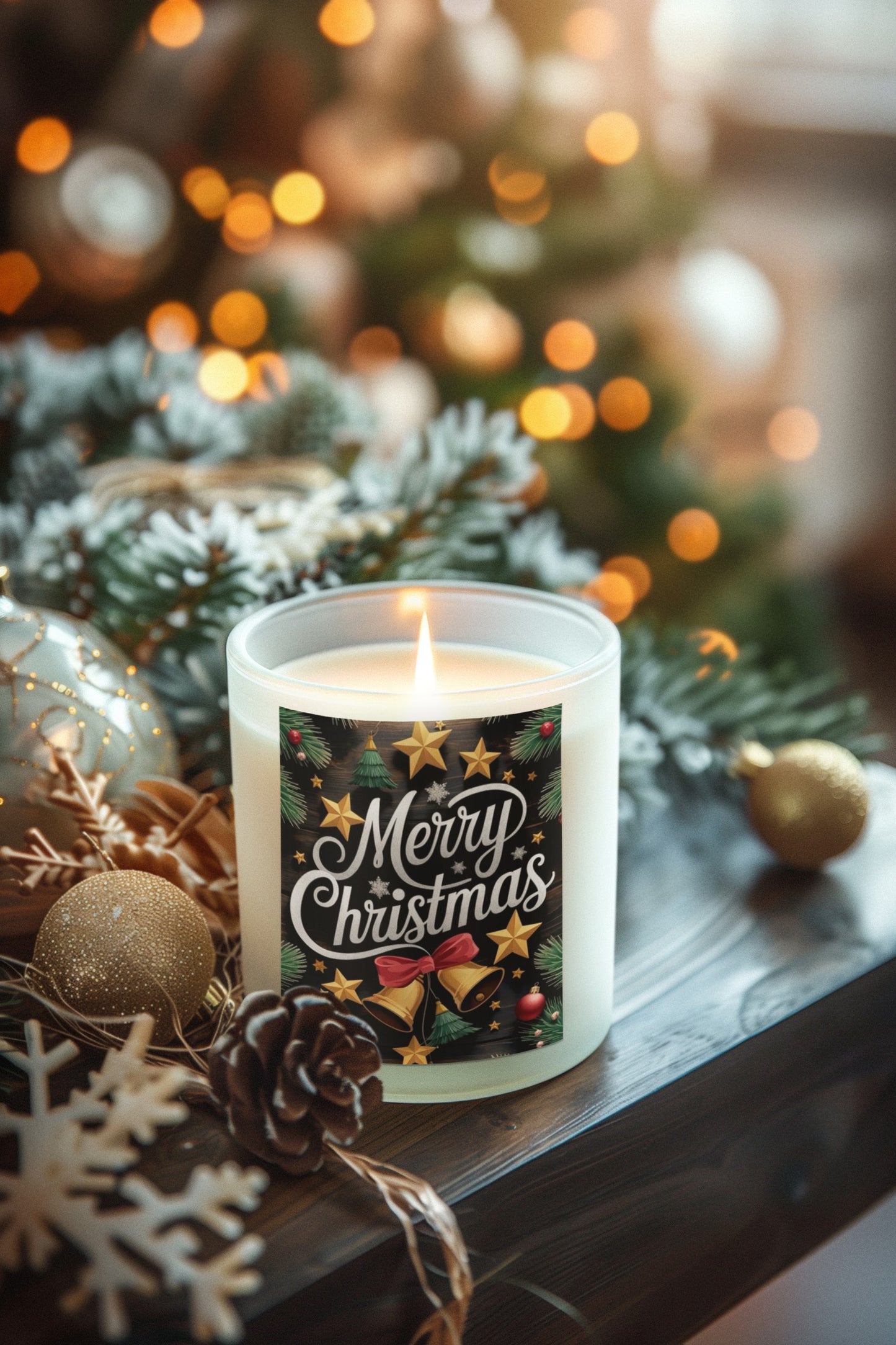 Christmas Scented Candle - Merry Christmas Decor, Winter Holidays Gift, Cozy Home Fragrance, Festive Candle Set, Holiday Home Decor