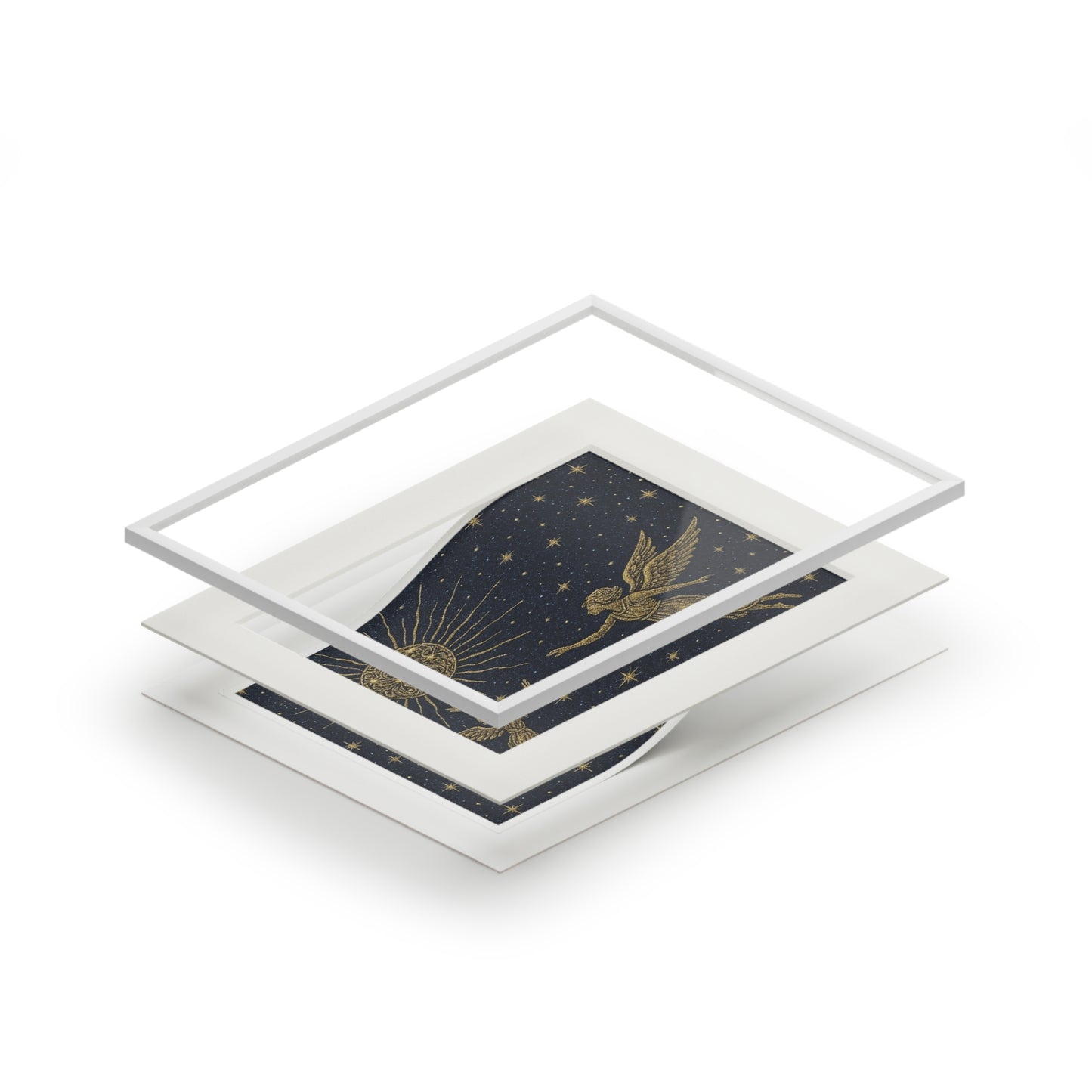 Celestial Art Print, Wall Decor, Angel Artwork, Home Decor, Night Sky, Gift for Astrology Lovers, Decorative Frame