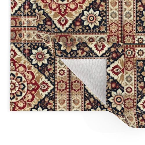 Persian Mosaic Medallion - Red Black Cream Pattern