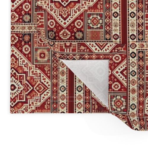 Red & Cream Persian Rug Pattern