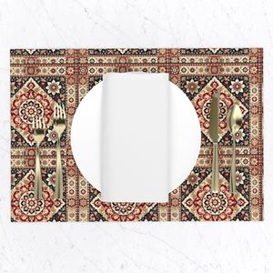 Persian Mosaic Medallion - Red Black Cream Pattern
