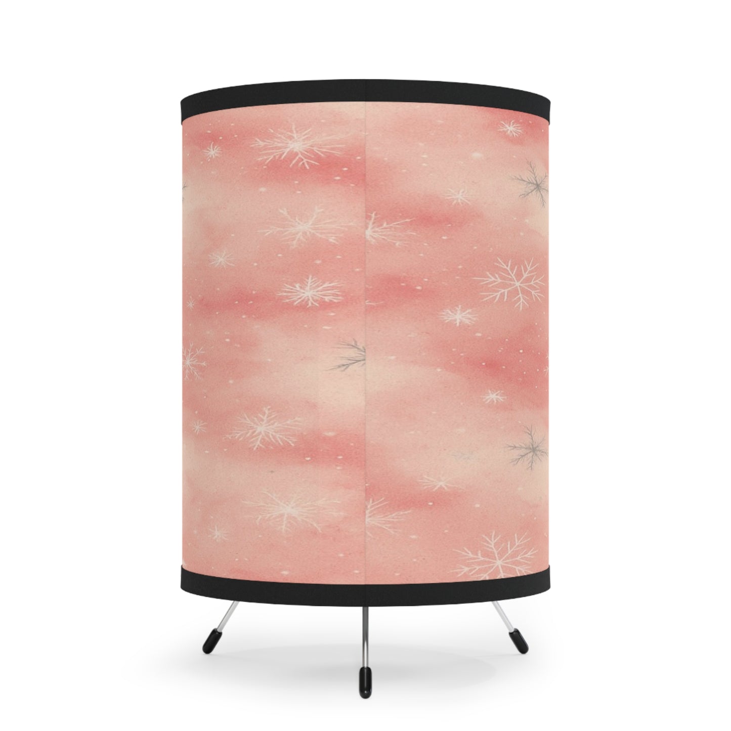 Pink Snowflake Tripod Lamp, Cozy Lighting Decor, Holiday Gift, Winter Home Accent, Festive Room Decor, Unique Lamp Shade