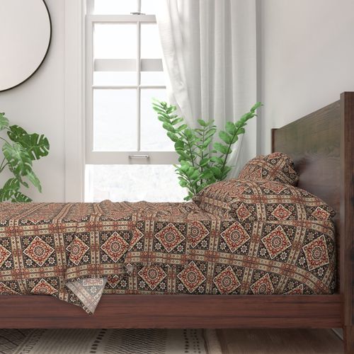 Persian Mosaic Medallion - Red Black Cream Pattern