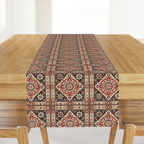 Persian Mosaic Medallion - Red Black Cream Pattern