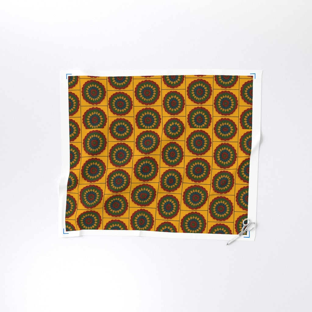Crochet Mandala Pattern- Yellow Background & Art by Mina