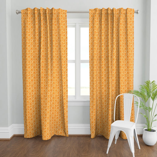 Curtain in Citrus Medallion Mediterranean Tile Pattern