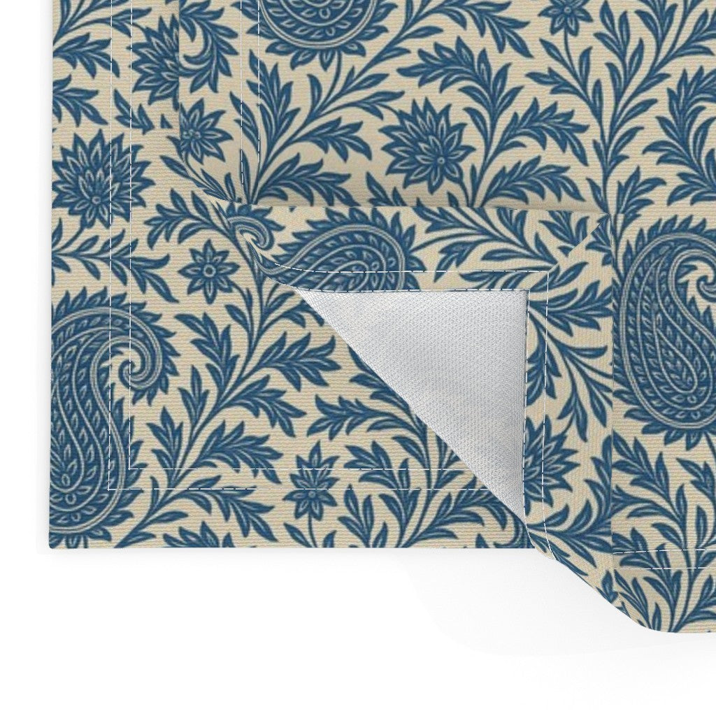 Placemat in Classic Blue Paisley Traditional Persian Motif Pattern