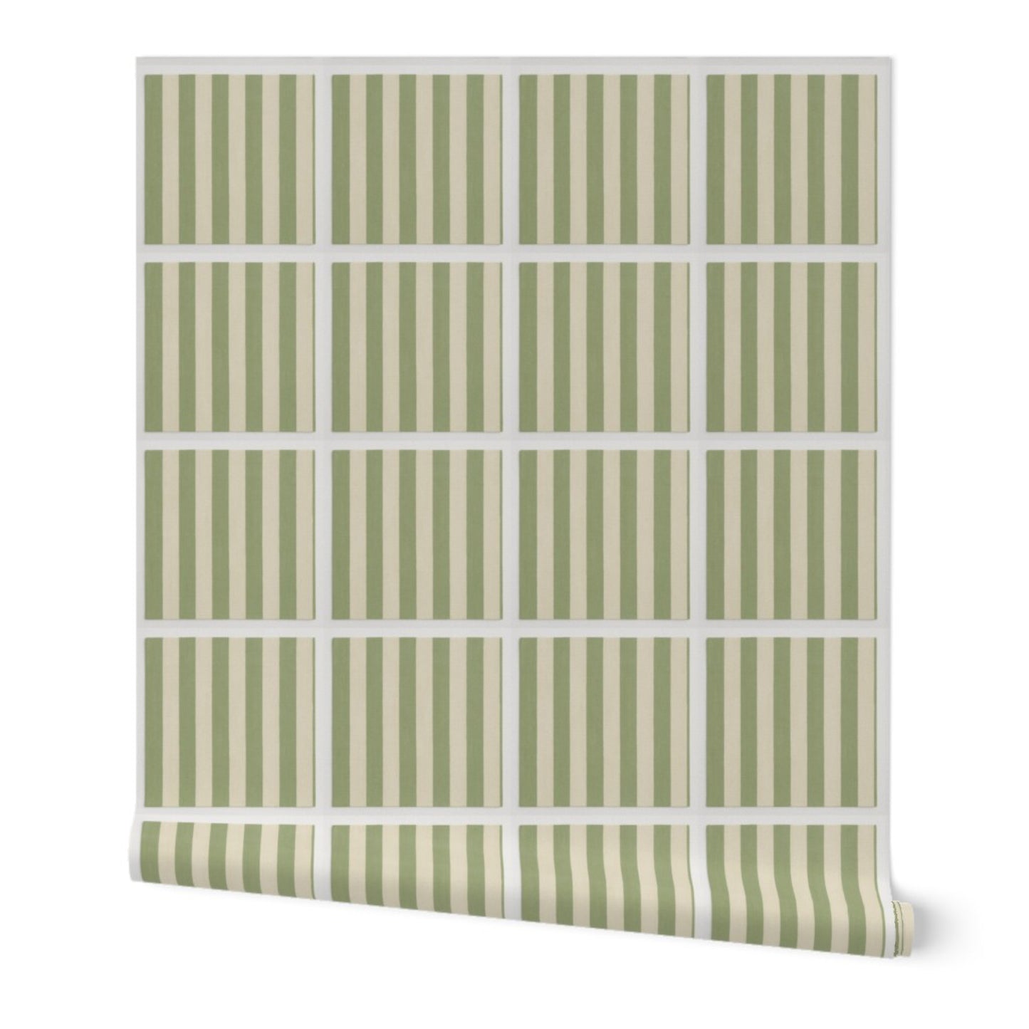 Olive Green Vertical Stripe Wallpaper – Modern Scandinavian Minimalist Style