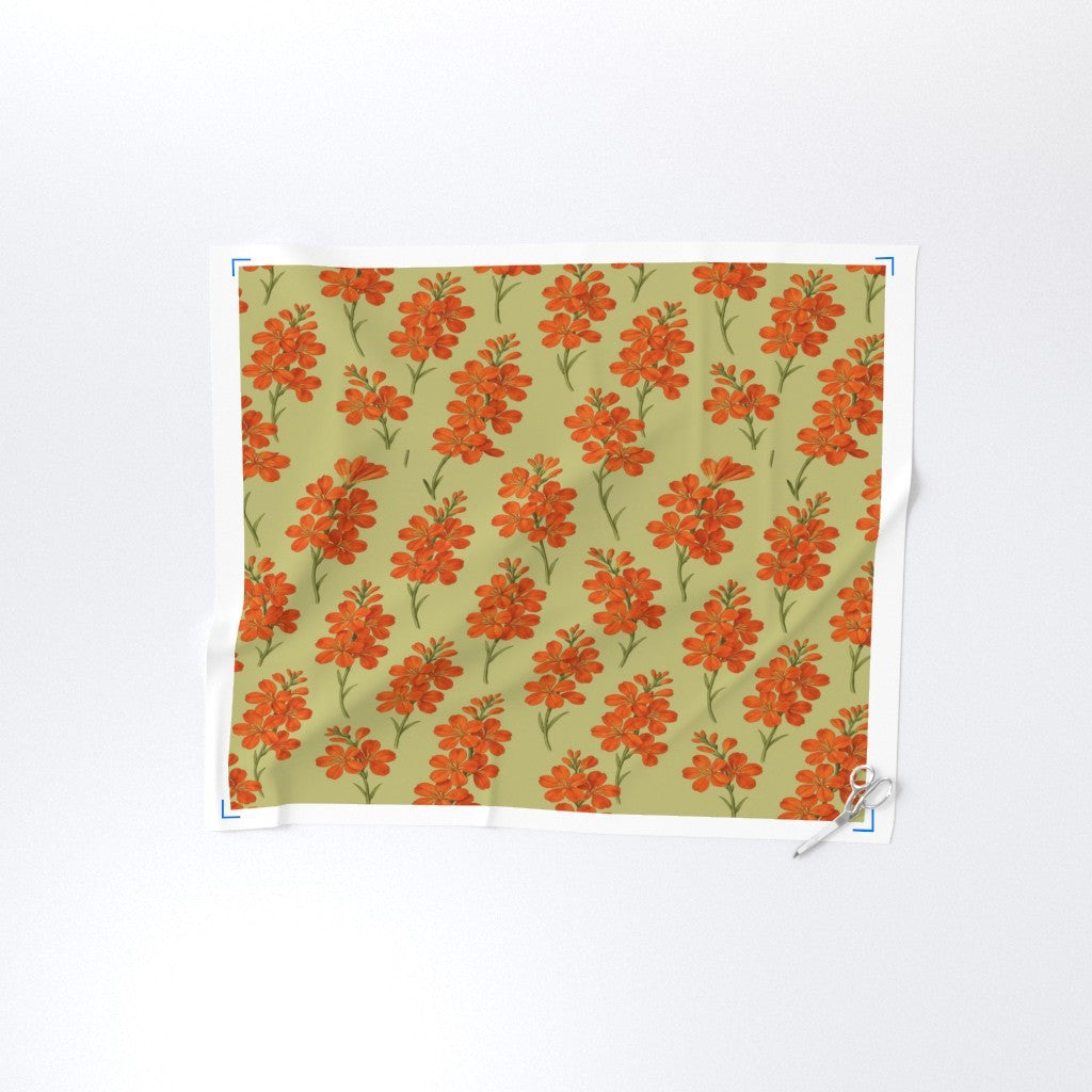 Fabric in Golden Marigold - Warm Vintage Floral Pattern-01