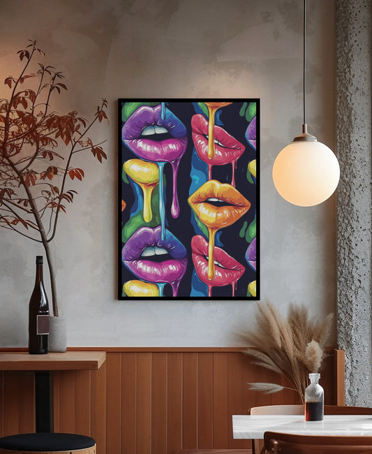 Colorful Abstract Lip Prints - Wall Art Decor, Home Gallery Decor, Unique Gift, Modern Art, LGBTQ+ Pride, Colorful Prints