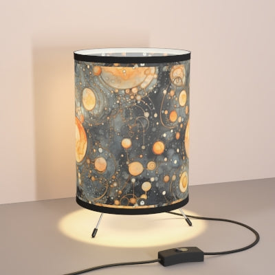 Cosmic Tripod Lamp, Artistic Lighting, Unique Home Decor, Planetary Shade, Modern Night Light
