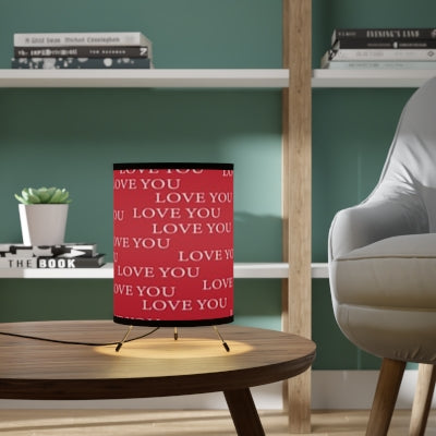 Romantic Tripod Lamp, Love You Shade, Gift for Couples, Bedroom Decor, Valentine's Day, Unique Home Accents, Modern Lighting