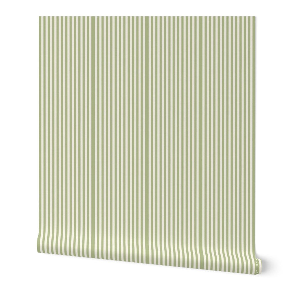 Thin Sage Stripes – Minimalist Neutral Stripe Pattern