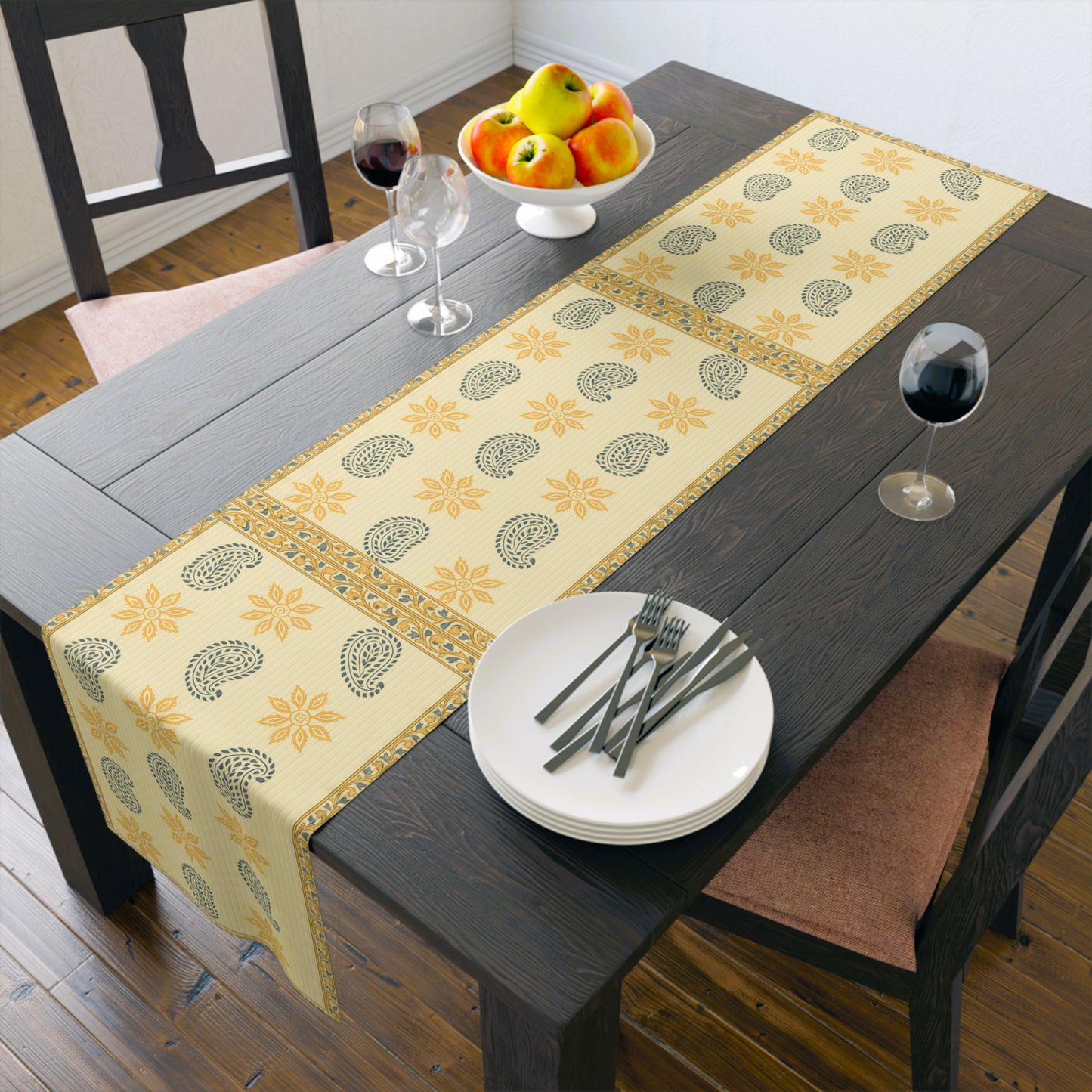Chic Cotton Table Runner with Floral & Paisley Design, Dining Table Decor, Kitchen Table Accessory, Bohemian Style Home Decor, Gift [...]