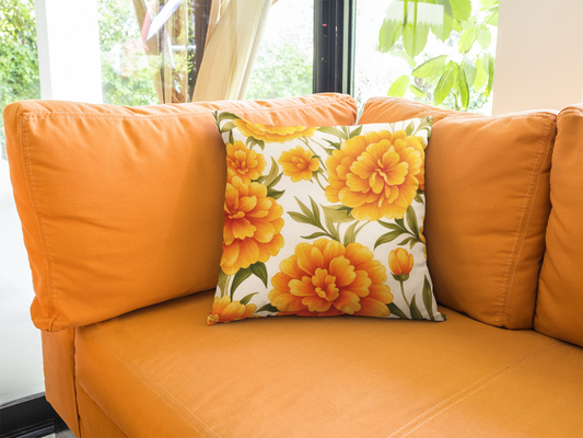 Vibrant Floral Pillowcase, Decorative Floral Cushion Cover, Bohemian Home Decor, Gift for Her, Spring Decor