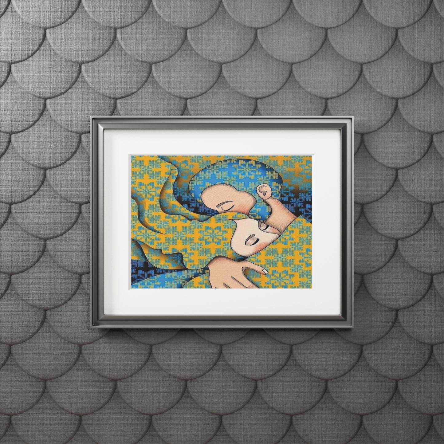 Romantic Fine Art Print, Colorful Framed Wall Art, Cozy Home Decor, Heartwarming Gift, Anniversary Celebration