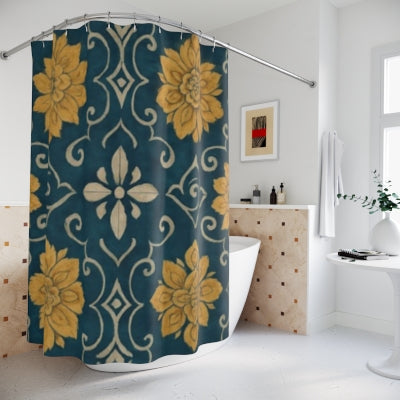Bohemian Floral Shower Curtain | Vintage Bathroom Decor, Hygge Home Style, Gift for Her, Boho Chic, Bathroom Accessories