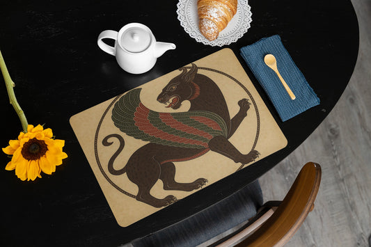 Artistic Gryphon Placemat, Bohemian Table Decor, Unique Dining Accessory, Gift for Home, Fantasy Themed Table Setting