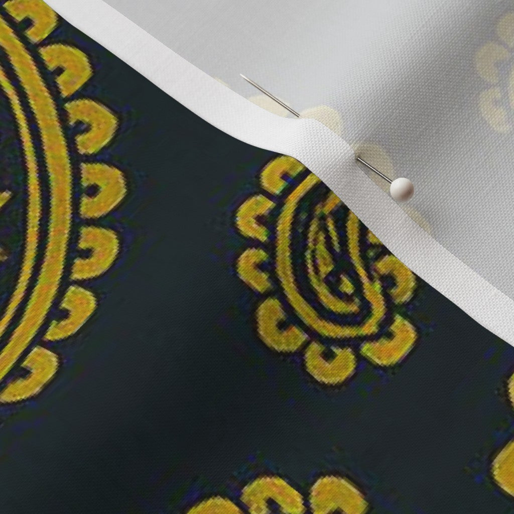 Golden Paisley on Navy Classic Persian Pattern