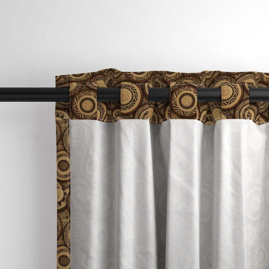 Curtain in Woven Heritage Tribal Basket Texture Pattern