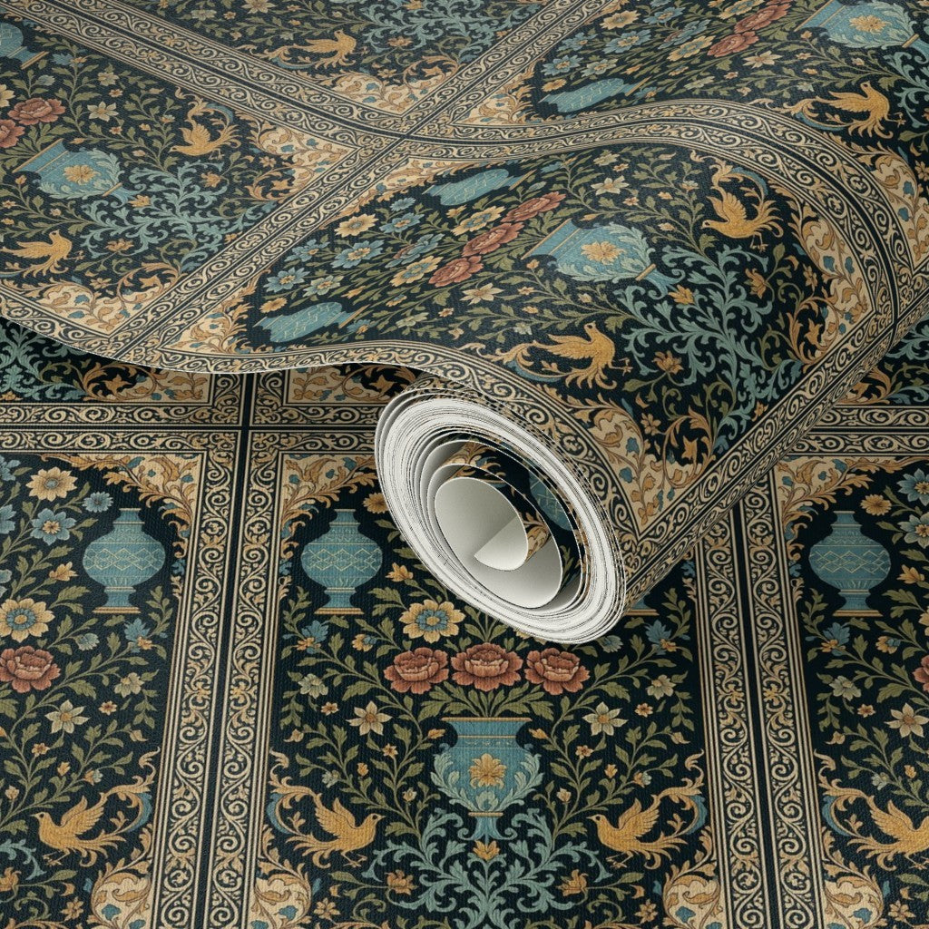 Persian Garden Archway Pattern – Traditional Islamic Architecture Fabric
