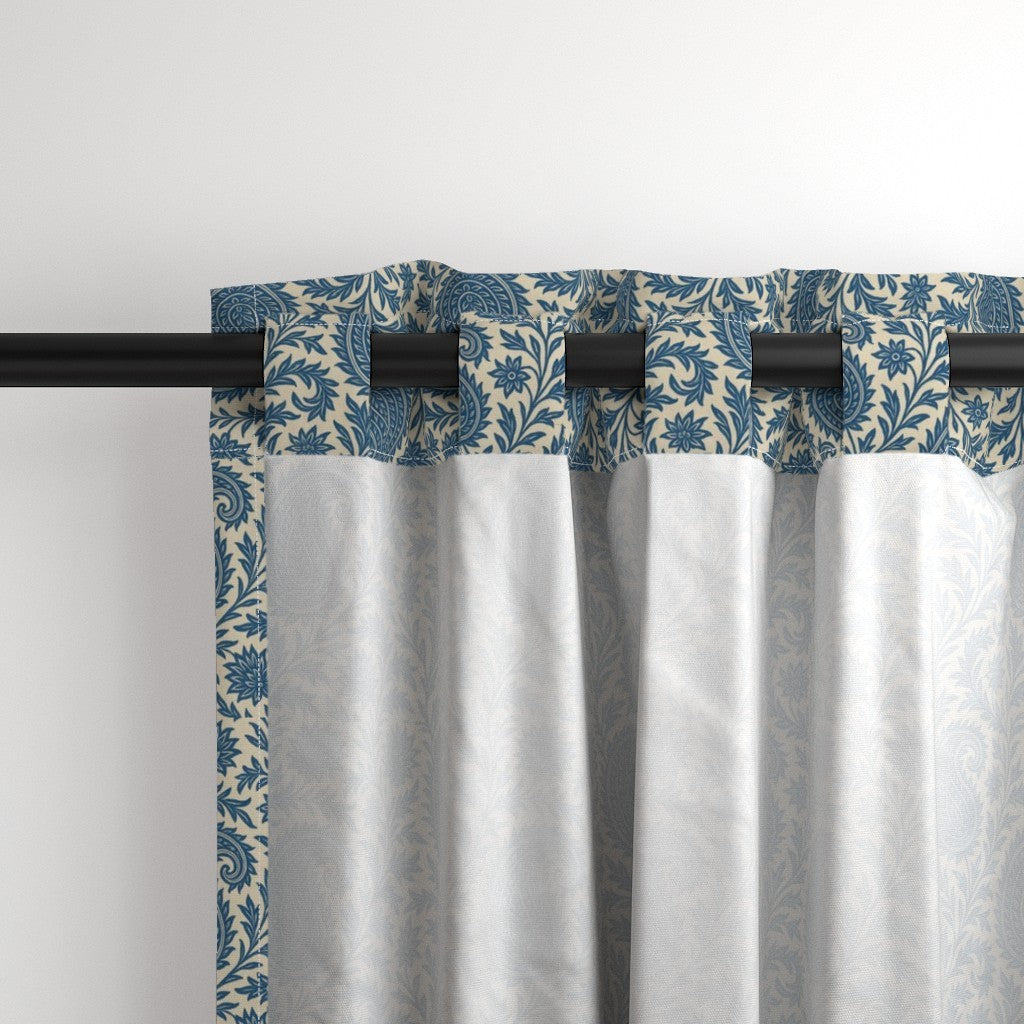 Classic Blue Paisley Traditional Persian Motif Pattern