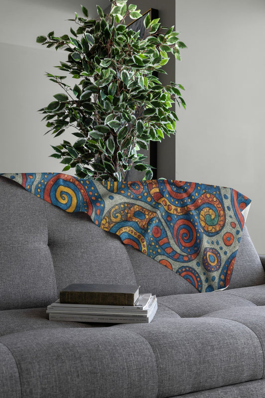 Colorful Swirl Throw Blanket - Cozy Home Decor, Ideal for Gifts, Living Room, Bohemian Style, Snuggle, Warmth