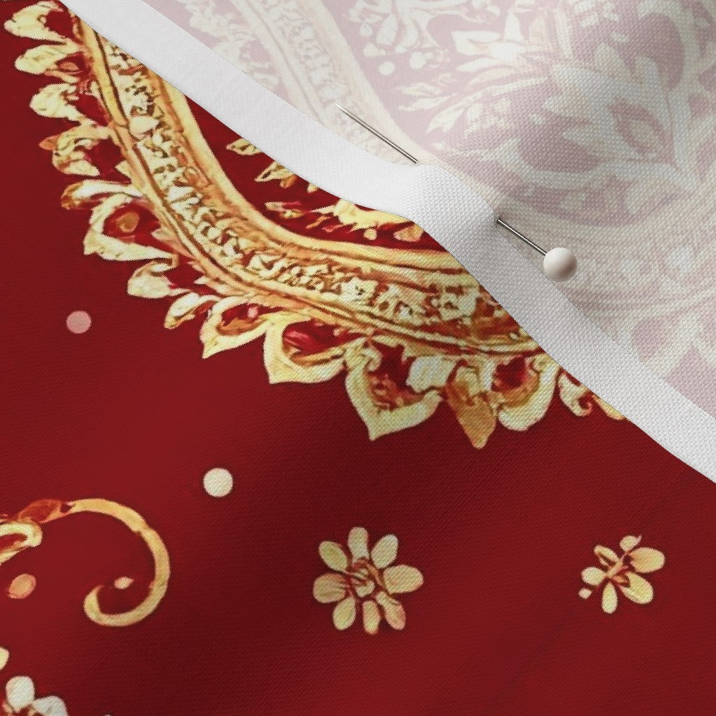 Fabric in Persian Paisley on Deep Red - Classic Textile Elegance