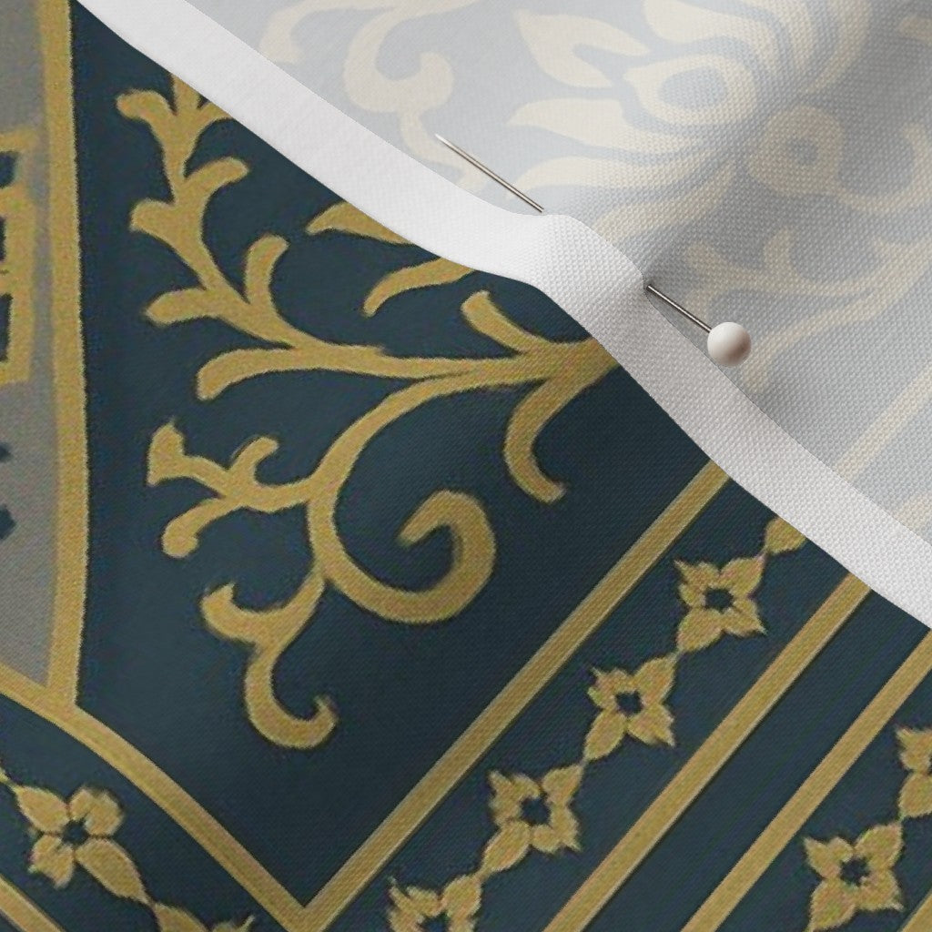 Moroccan Tile Pattern in Navy Gray & Gold