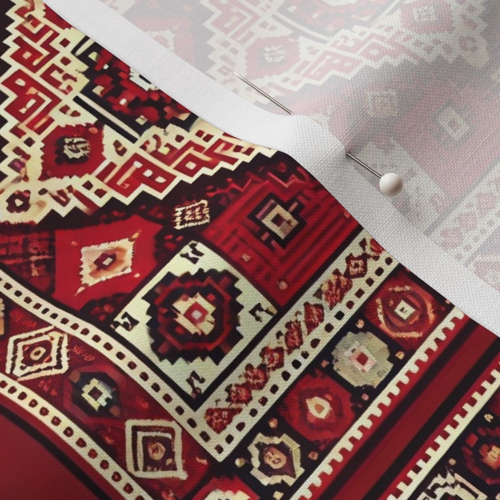 Fabric in Red & Cream Persian Rug Pattern