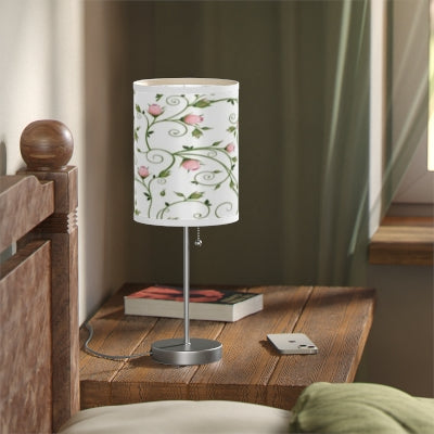 Floral Table Lamp, Elegant Bedroom Decor, Nightstand Light, Home Lighting, Gift for Her, Modern Home Accent