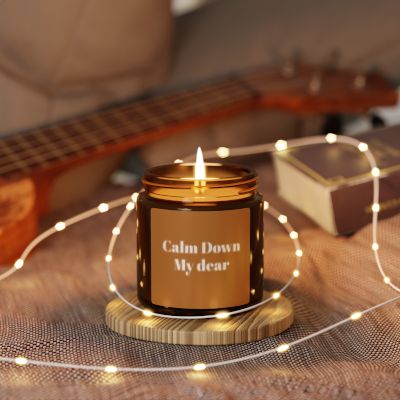 Calm Down Scented Soy Candle - Relaxation Gift, Aroma Therapy, Cozy Home Decor, Self-Care Essential, Mindfulness