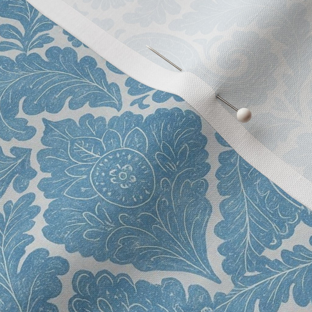 White Ornamental Lattice on Blue