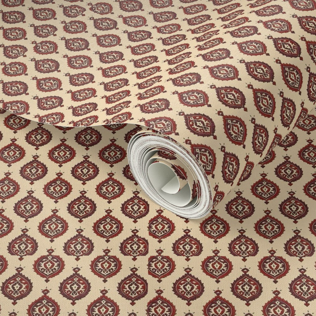 Clay Harmony Trellis Wallpaper – Earthy Geometric Pattern for Classic & Boho Decor