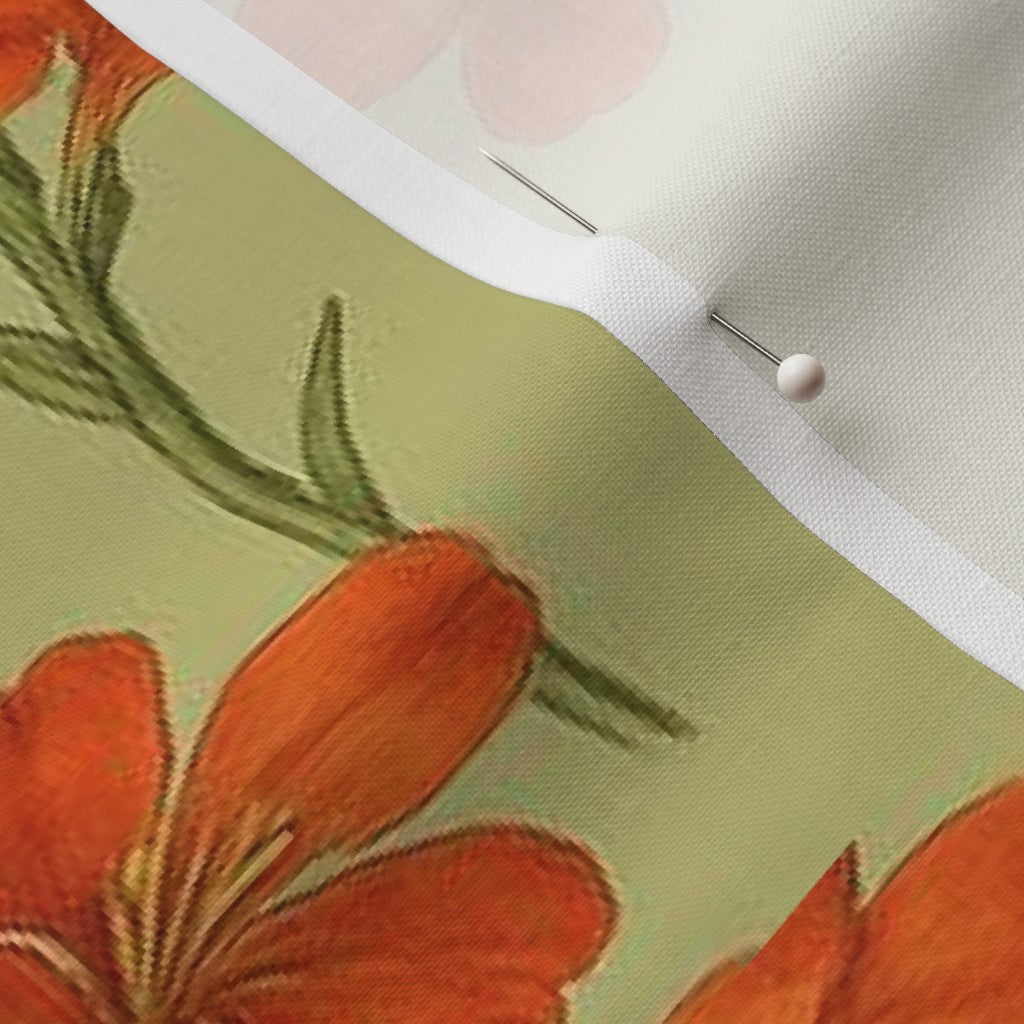 Fabric in Golden Marigold - Warm Vintage Floral Pattern-01