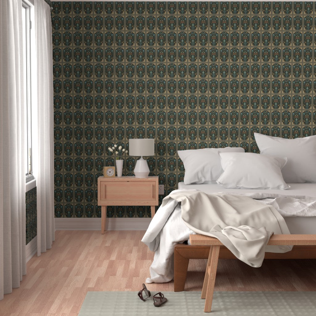 Persian Garden Archway Pattern – Traditional Islamic Architecture Fabric