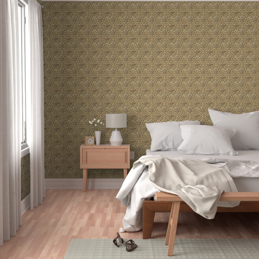 Regal Gold Damask Pattern – Elegant Classic Ornamental Fabric