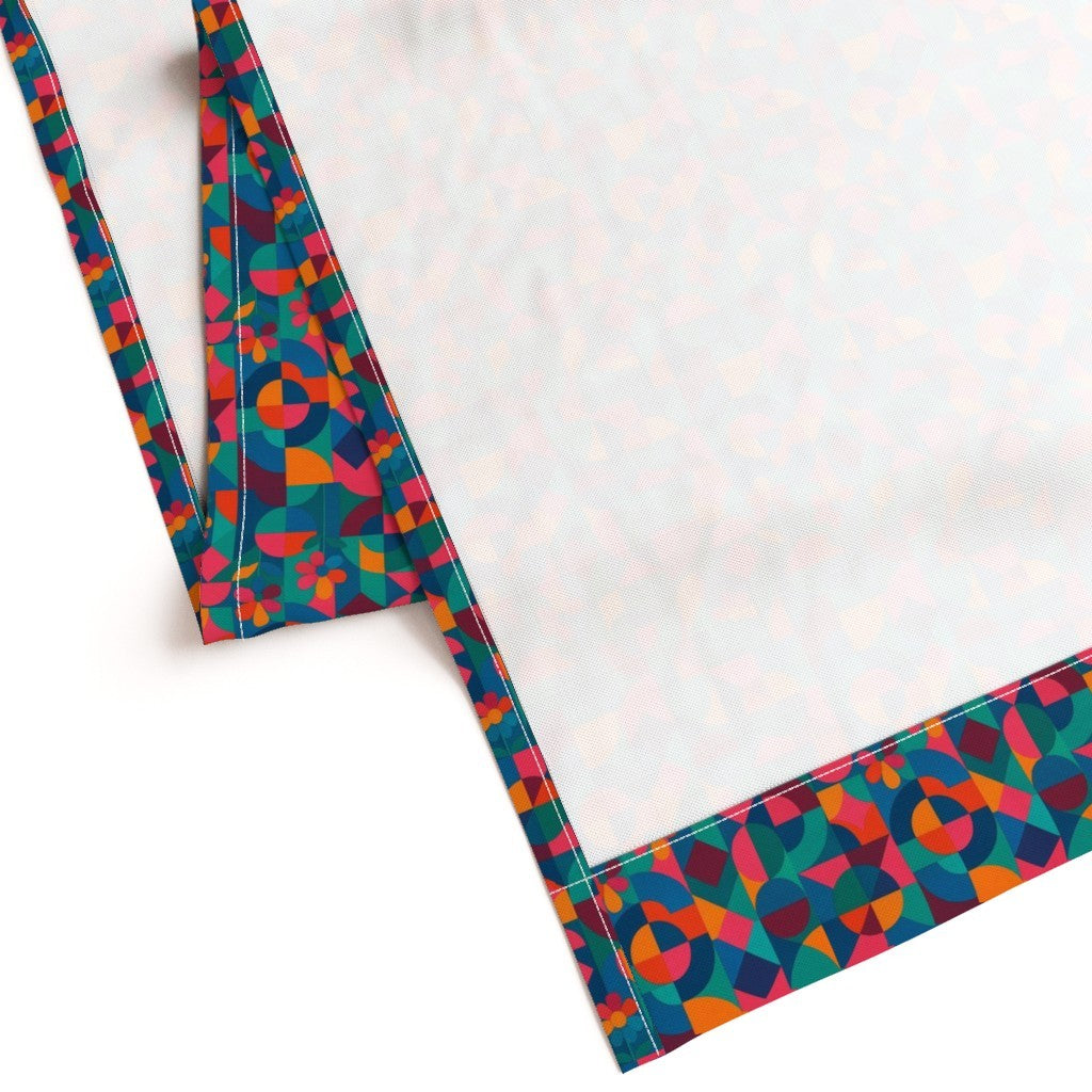 Curtain in Abstract Confetti Colorful Geometric on Dark